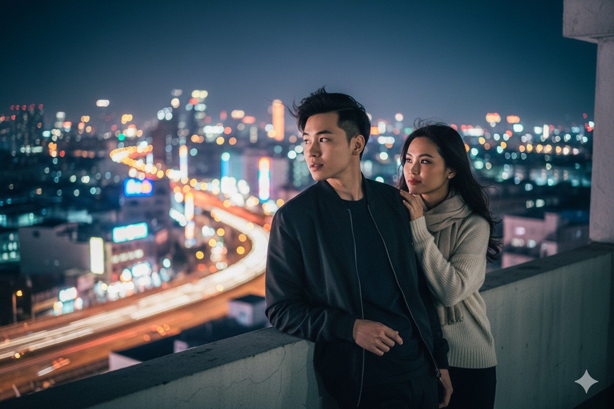 Instantly transform your couple photos into romantic cinematic portraits using Gemini AI. 10 ready-to-use prompts for realistic edits without face distortion. 2