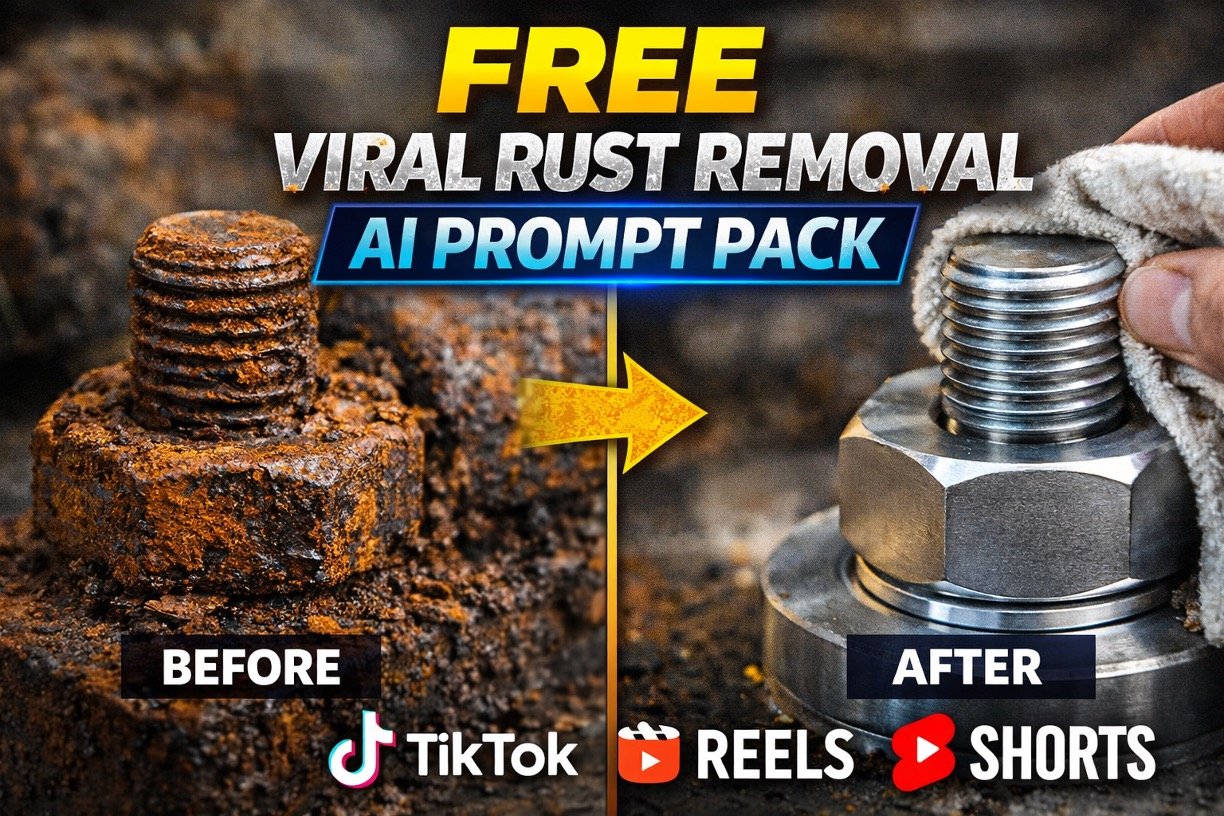Free AI Prompt for Viral Rust Removal Videos Free Viral Rust Remover Prompt Pack for AI Videos