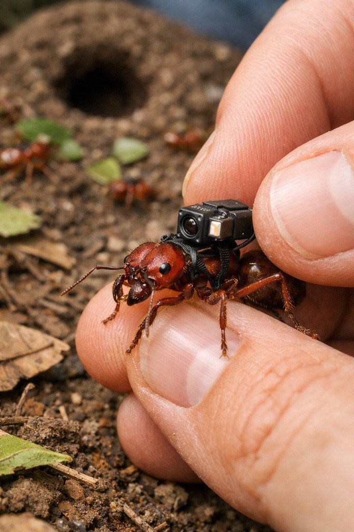 Inside an Ant Colony Using AI Micro-Camera Prompts