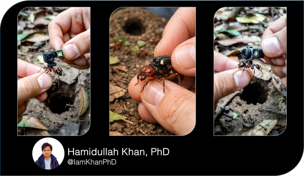 Inside an Ant Colony Using AI Micro-Camera Prompts