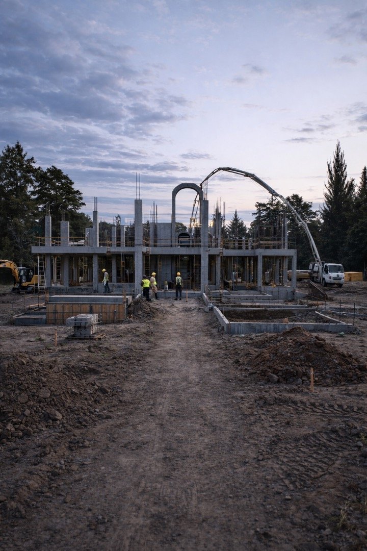 Luxury Mansion Construction Timelapse Prompt 1