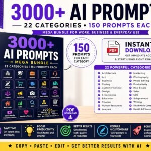Ultimate FREE AI Prompts Bundle I 22+ Categories, 3000+ Prompts