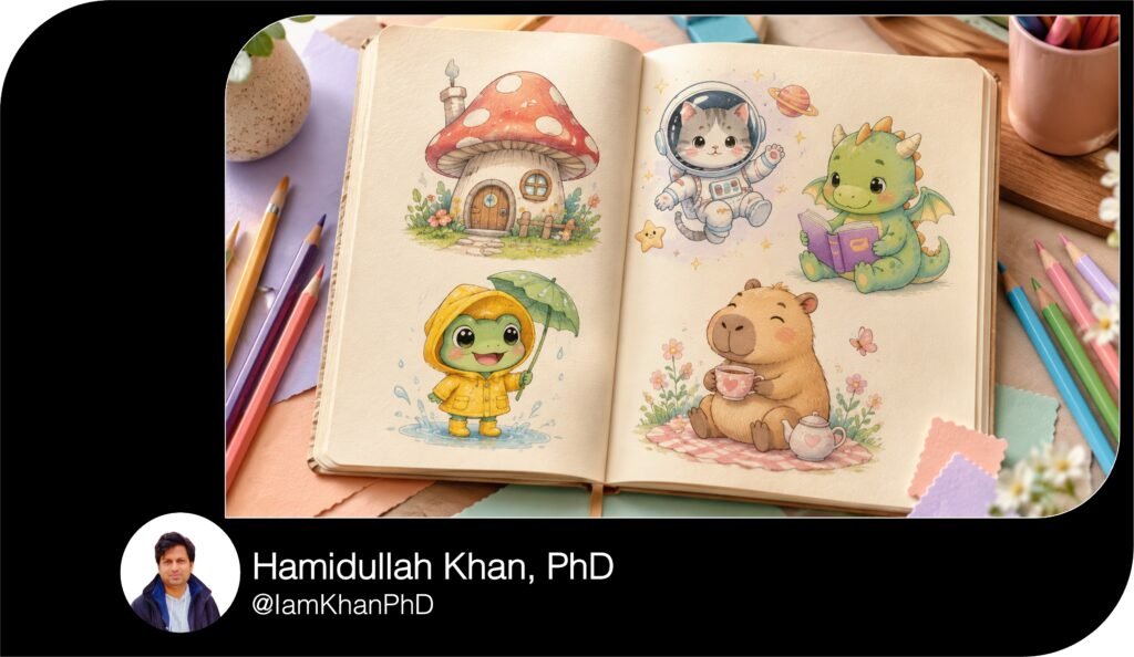 Cute AI Art Prompt Bundle – 10 Detailed Drawing Ideas